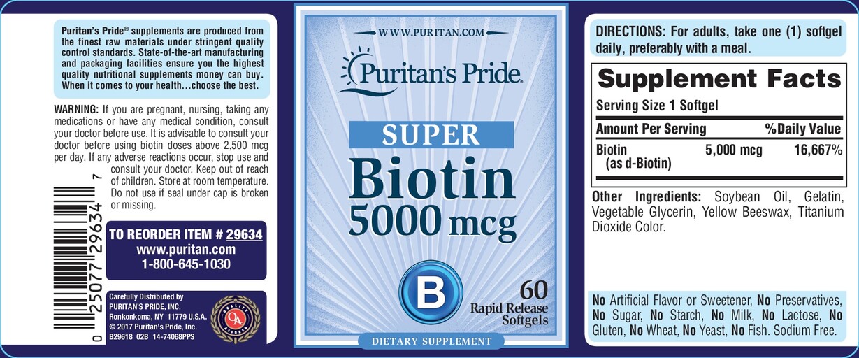 Puritan's Pride Super Biotin 5000 mcg