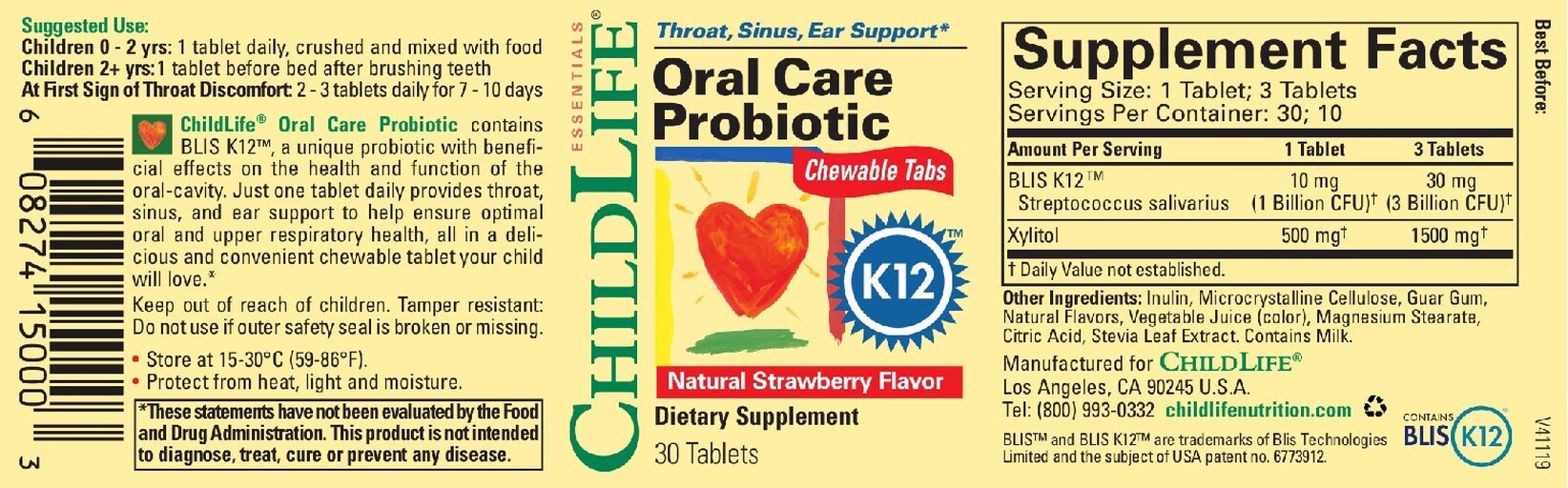 Oral Care Probiotic Natural Strawberry Flavor