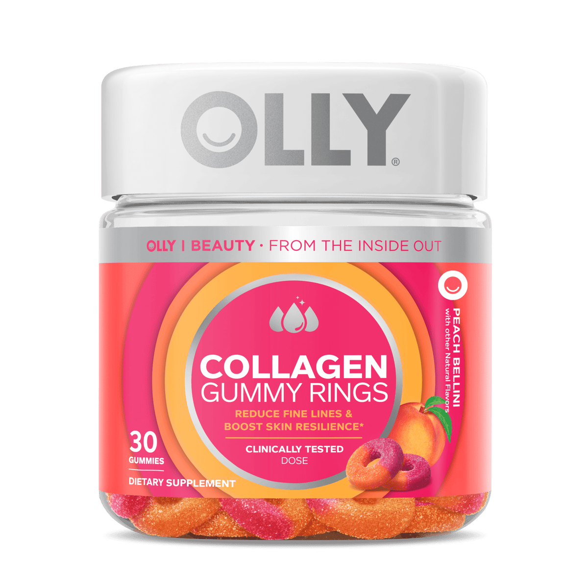Collagen Gummy Rings Peach Bellini