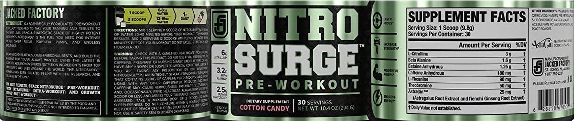 Jacked Factory NitroSurge Pre-Workout Cotton Candy