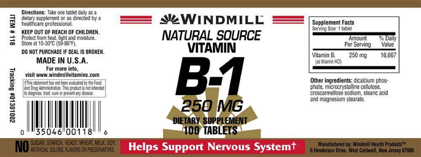 Natural Source Vitamin B-1 250 mg
