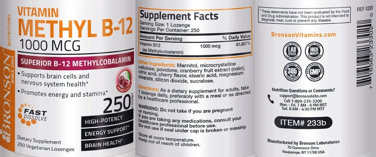 Methyl B-12 1000 mcg Cherry Flavor