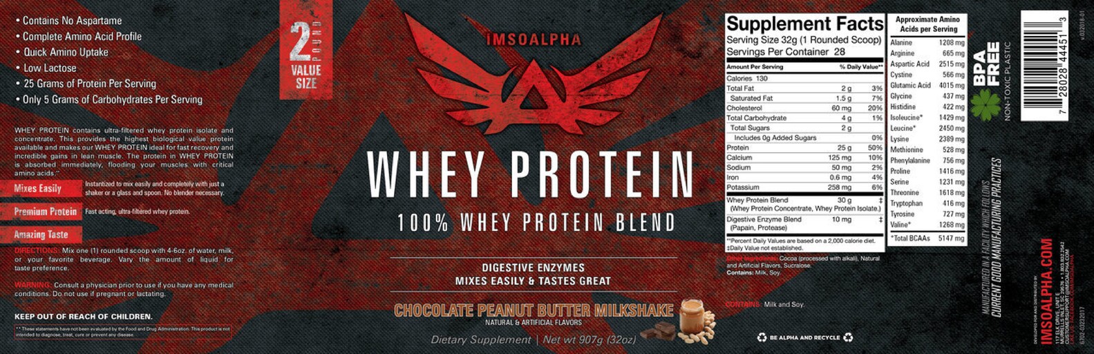 Whey Protein Chocolate Peanut Butter Milkshake
