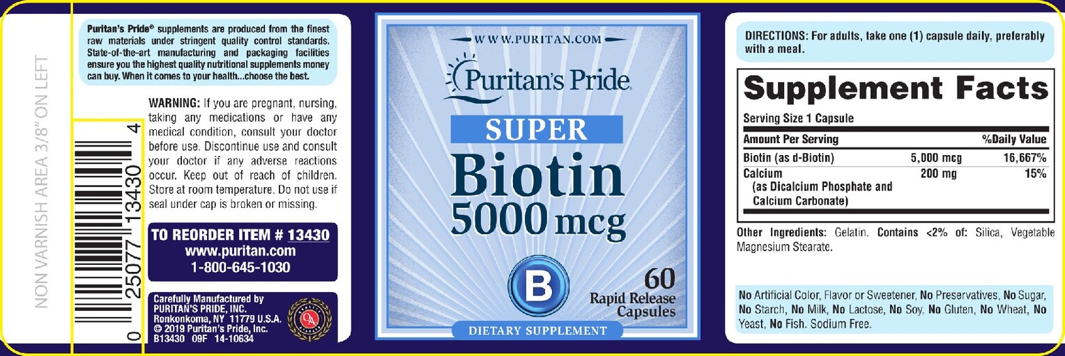 Puritan's Pride Super Biotin 5000 mcg