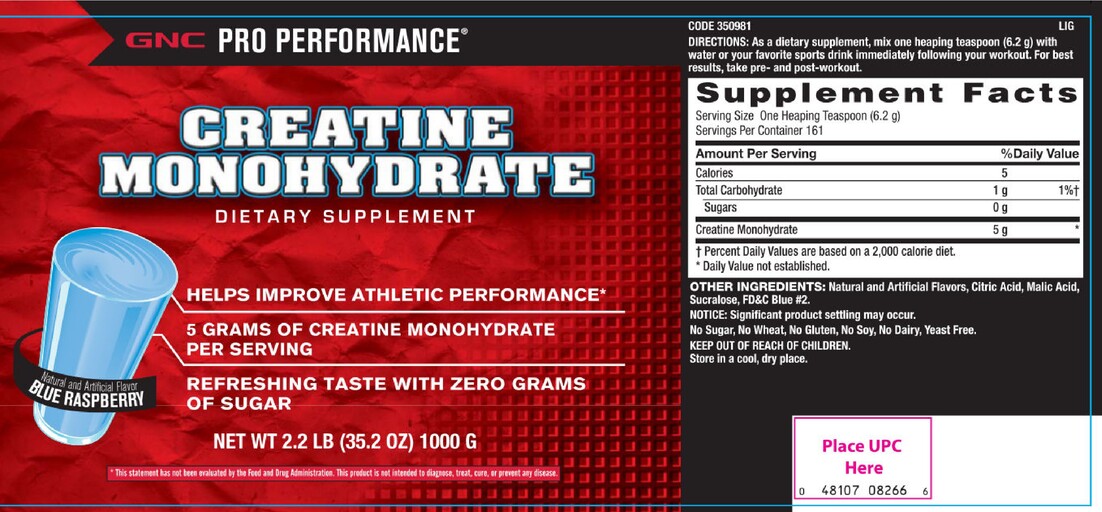 GNC Creatine Monohydrate Blue Raspberry