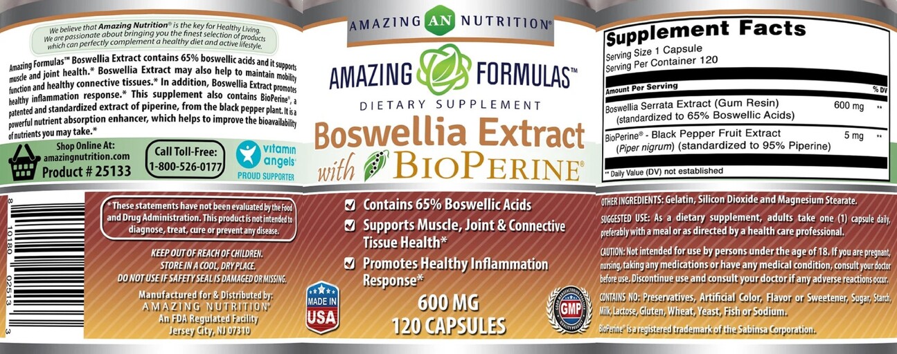 Boswellia Extract 600 mg with BioPerine