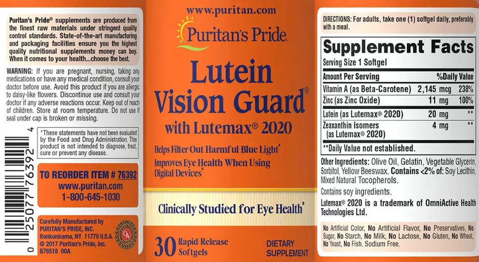 Lutein Vision Guard with Lutemax 2020