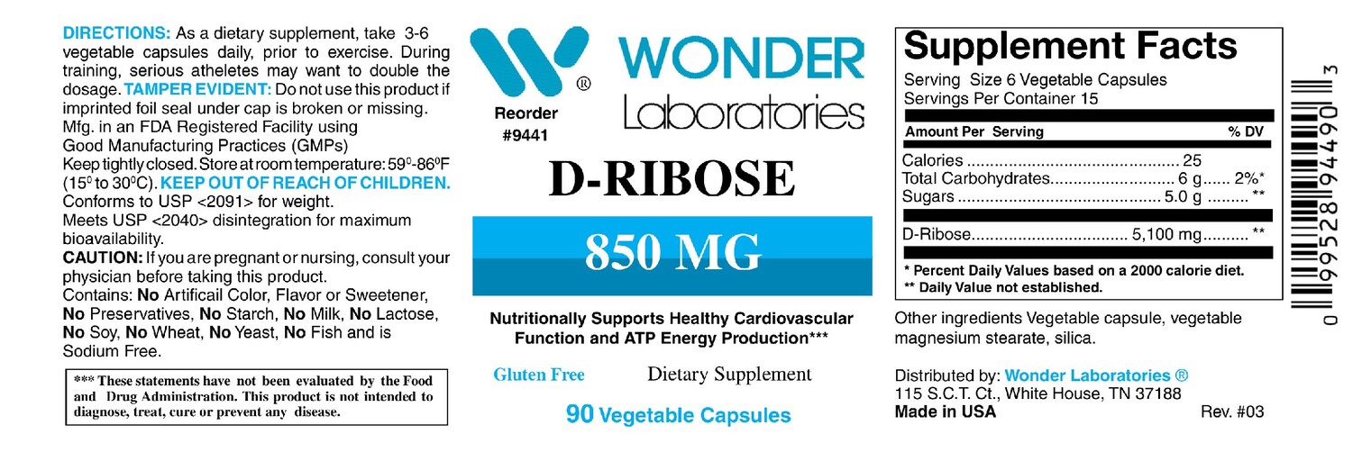 D-Ribose 850 mg