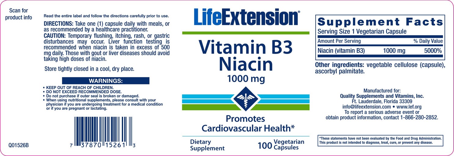 Vitamin B3 Niacin 1000 mg