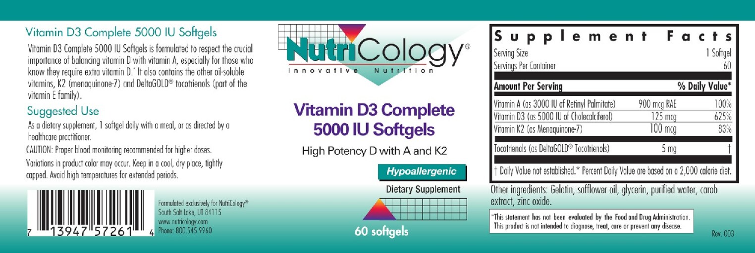 Vitamin D3 Complete 5000 IU Softgels