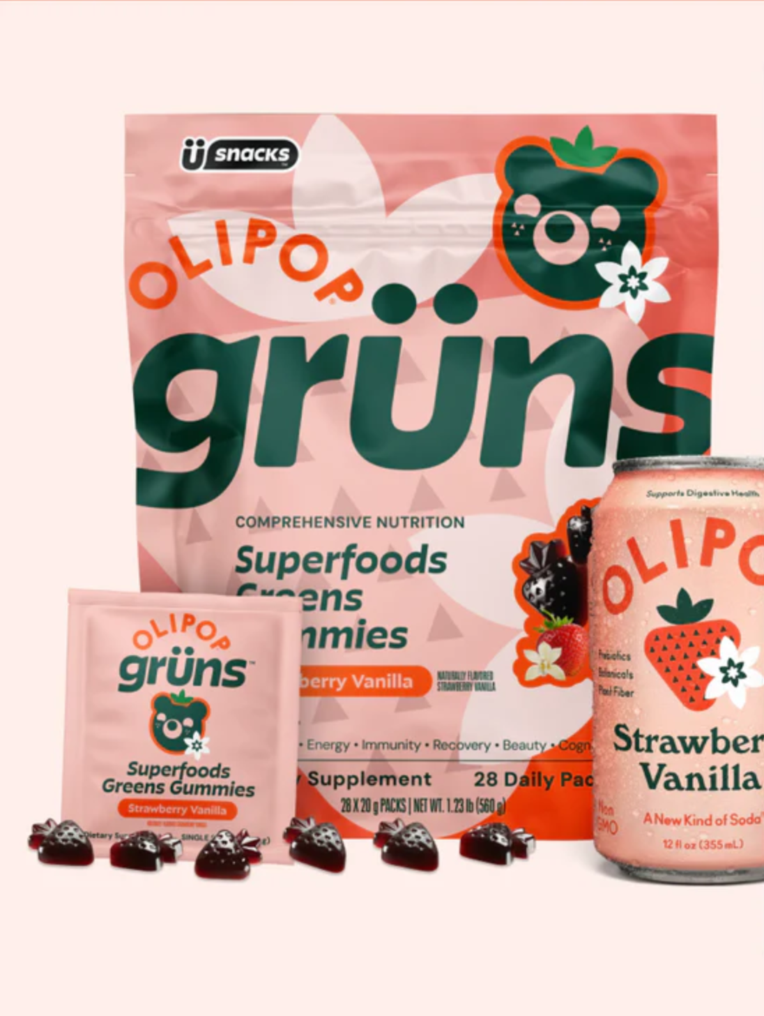 Superfoods Greens Gummies (Strawberry Vanilla