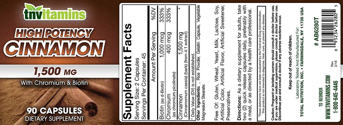 High Potency Cinnamon 1,500 mg