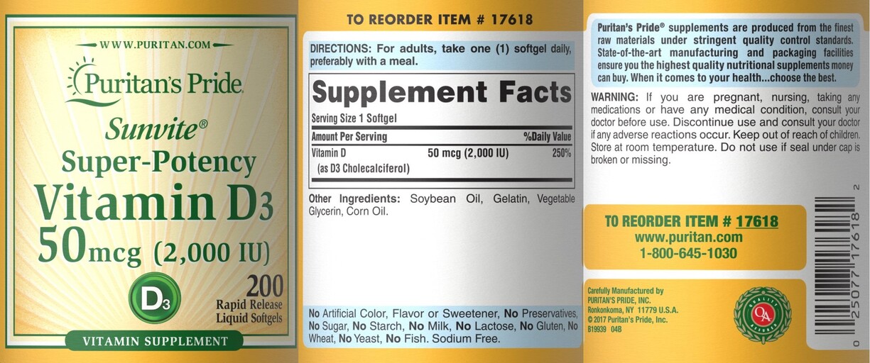 Sunvite Super-Potency Vitamin D3 50 mcg (2,000 IU)