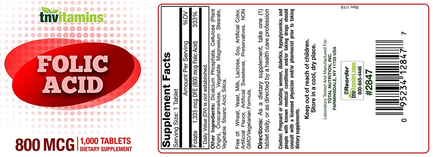 Folic Acid 800 mcg