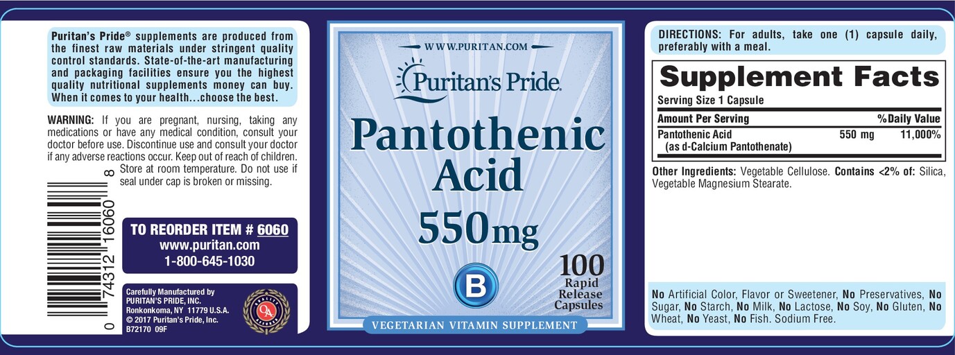 Pantothenic Acid 550 mg