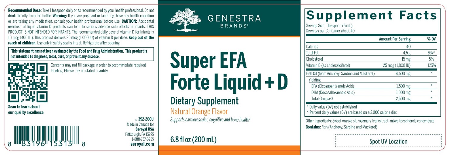 Super EFA Forte Liquid + D Natural Orange Flavor