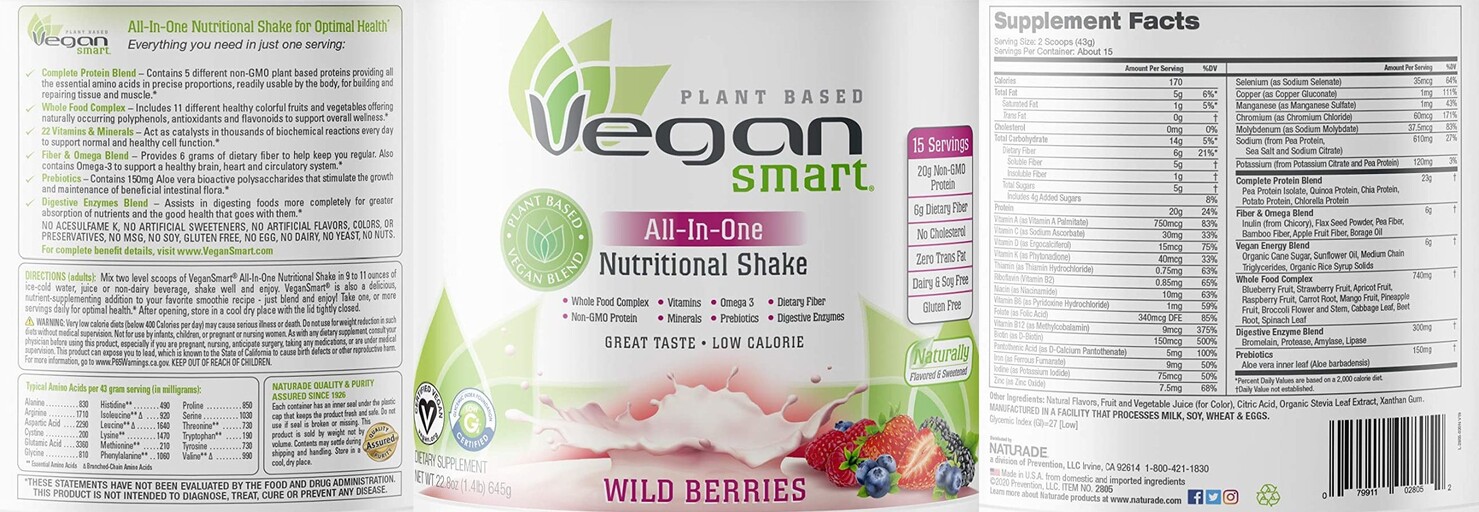 VeganSmart All-In-One Nutritional Shake Wild Berries