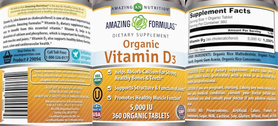 Amazing Nutrition Organic Vitamin D3 5,000 IU