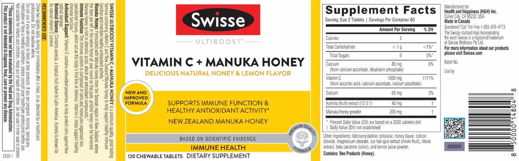 Vitamin C Manuka Honey Honey Lemon Flavor