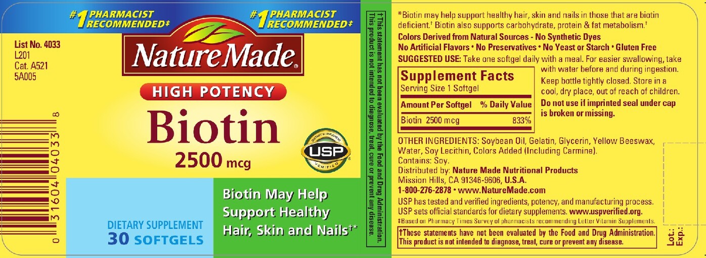 High Potency Biotin 2500 mcg