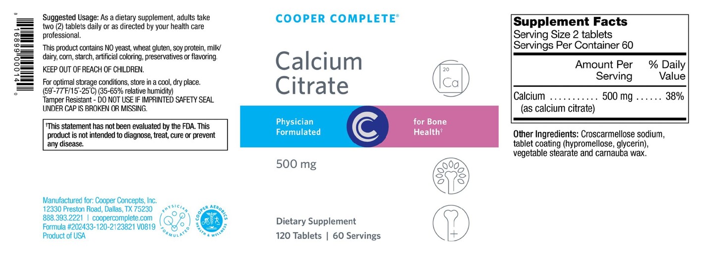 Cooper Complete Calcium Citrate 500 mg
