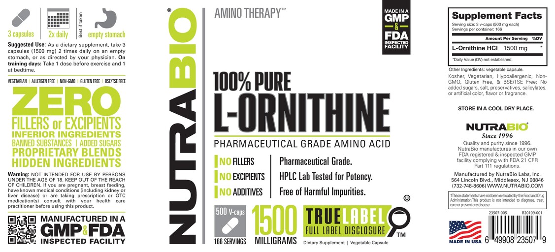 100% Pure L-Ornithine 1500 Milligrams