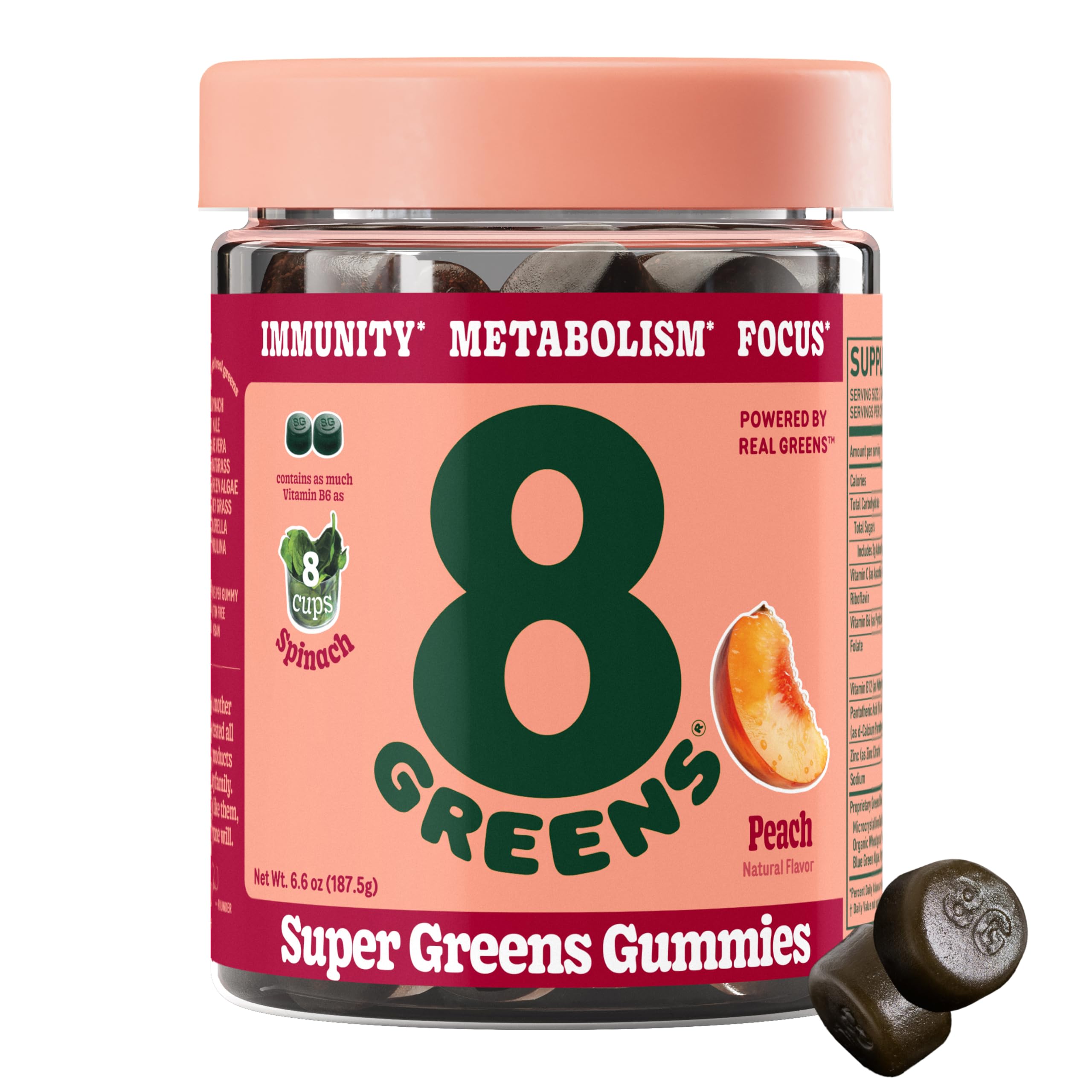 Super Greens Gummies (Peach