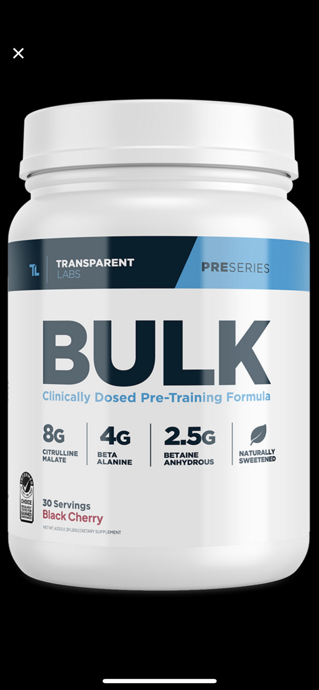 Bulk Pre-Workout (Black Cherry