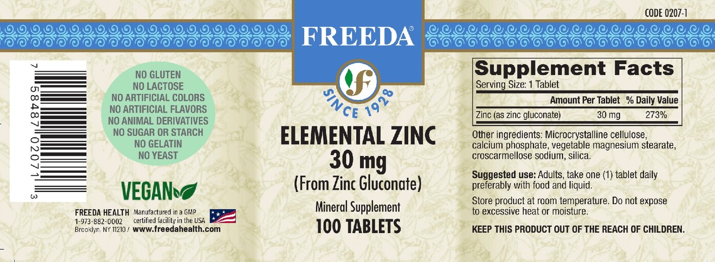 Elemental Zinc 30 mg