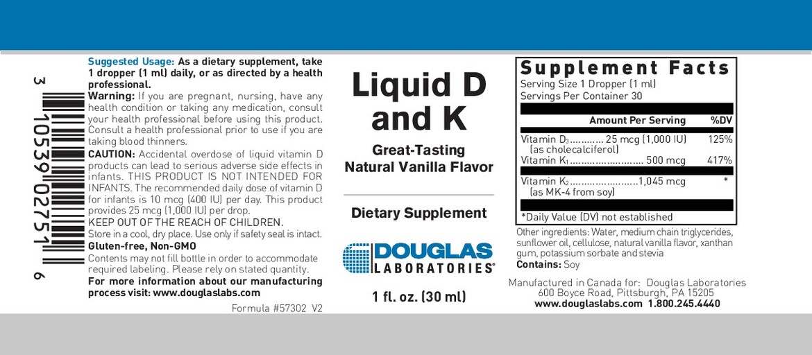 Douglas Laboratories Liquid D and K Natural Vanilla Flavor