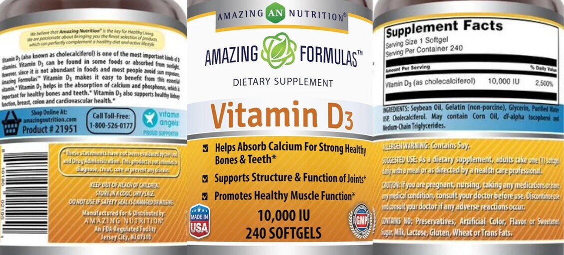 Amazing Nutrition Vitamin D3 10,000 IU
