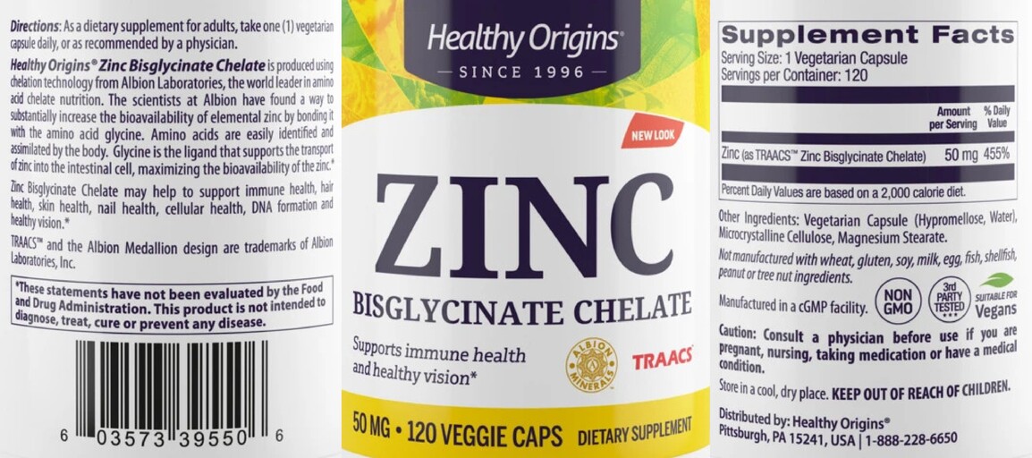 Zinc Bisglycinate Chelate 50 mg