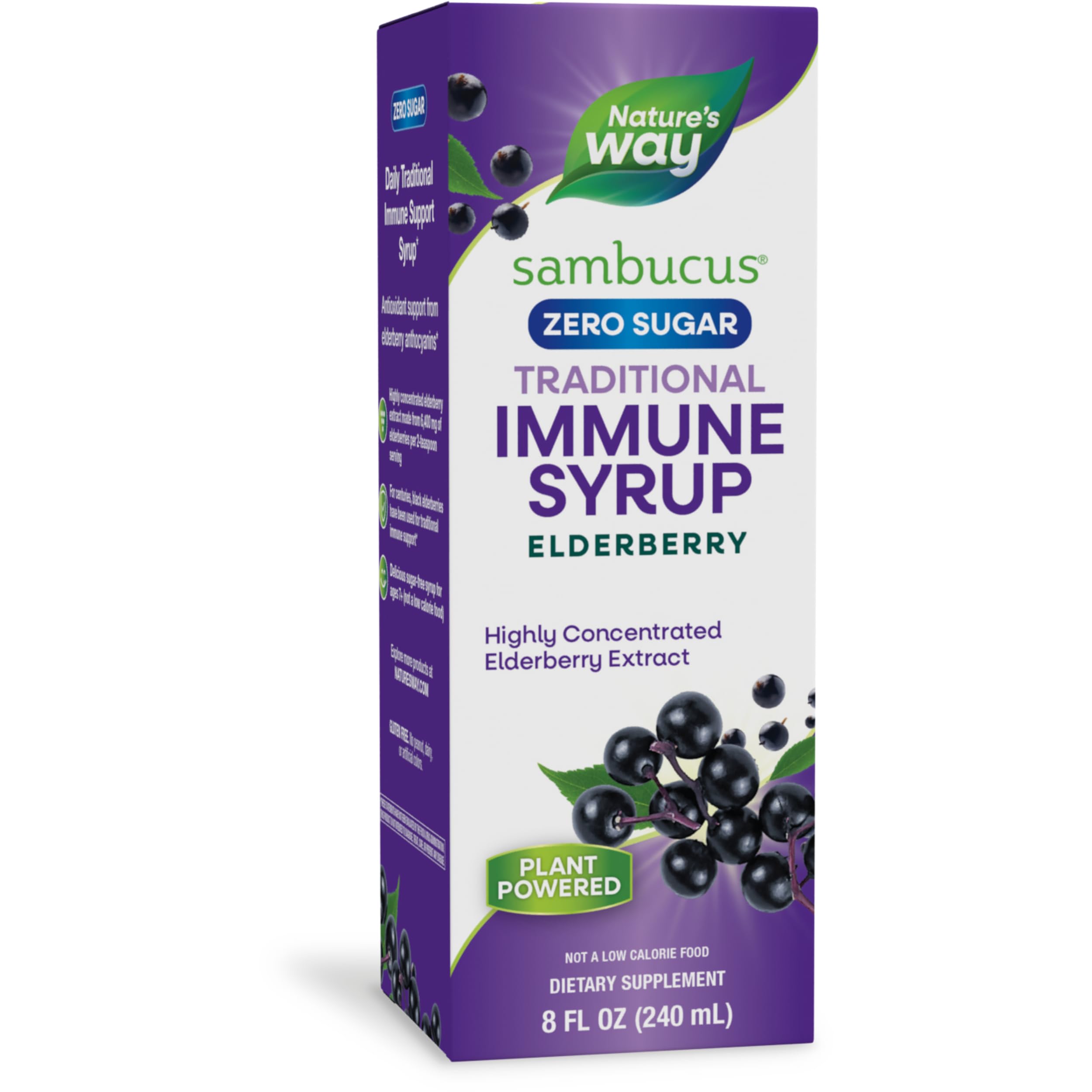 Nature's Way Sambucus Zero Sugar Traditional Immune Syrup (Elderberry