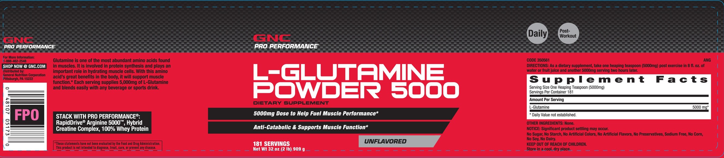 L-Glutamine Powder 5000 Unflavored