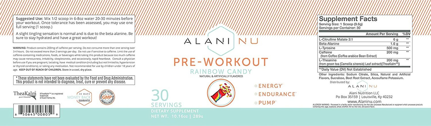Alani Nu Pre-Workout Rainbow Candy