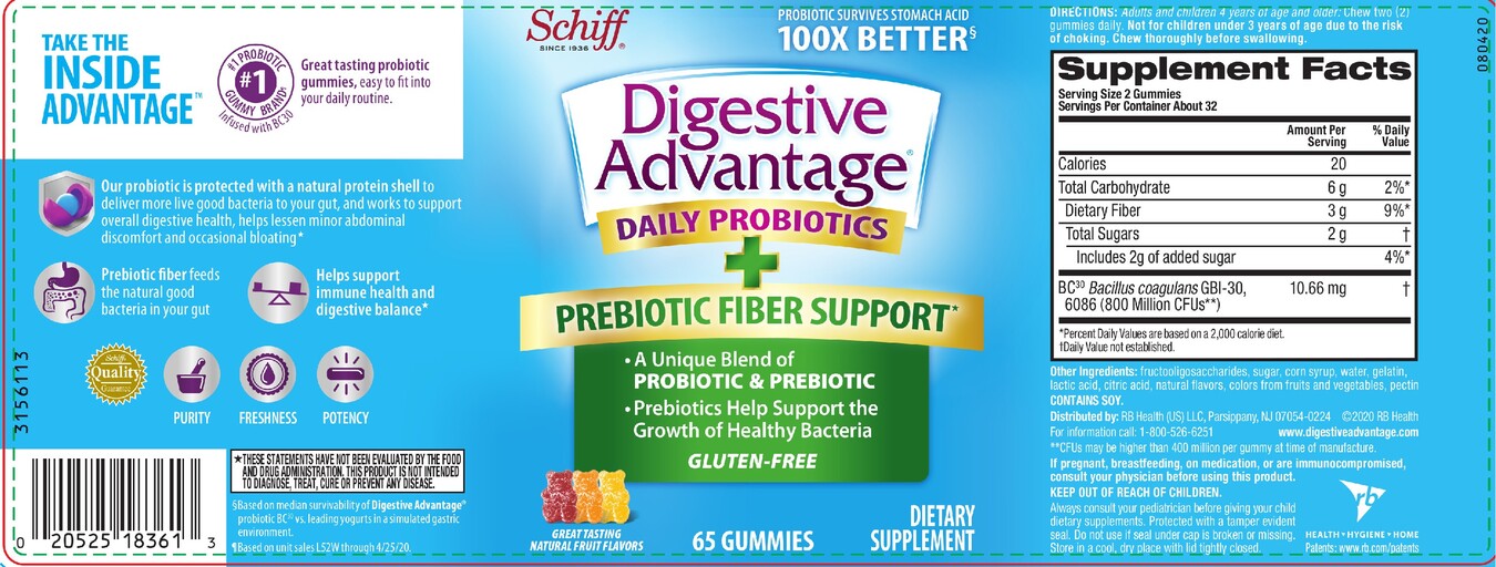 Daily Probiotics + Prebiotic Fiber Support Natural Fruit Flavors