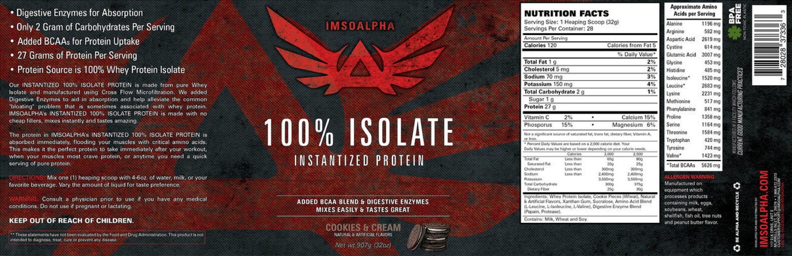 100% Isolate Cookies & Cream