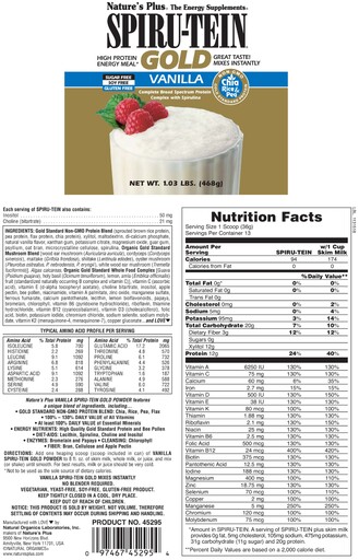 Spiru-Tein High Protein High Energy Meal Gold Vanilla