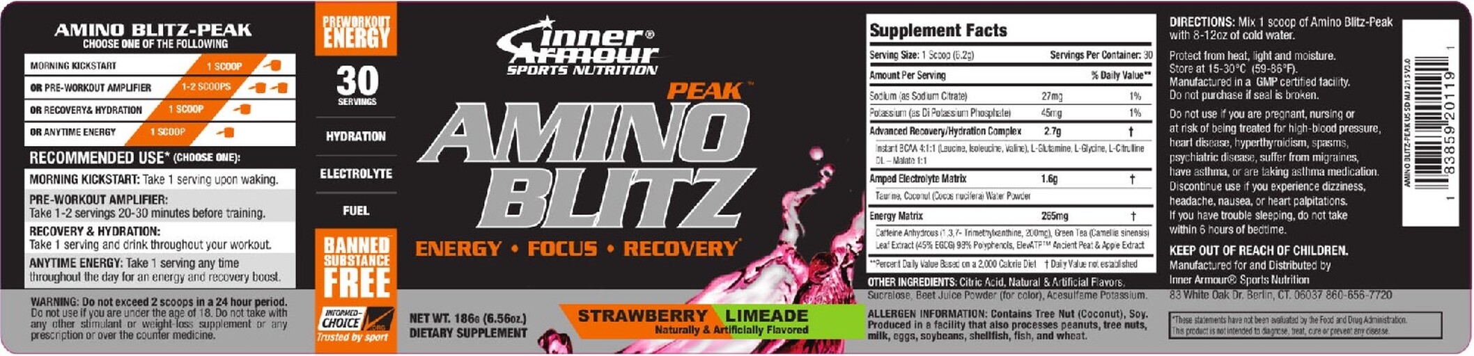 Peak Amino Blitz Strawberry Limeade