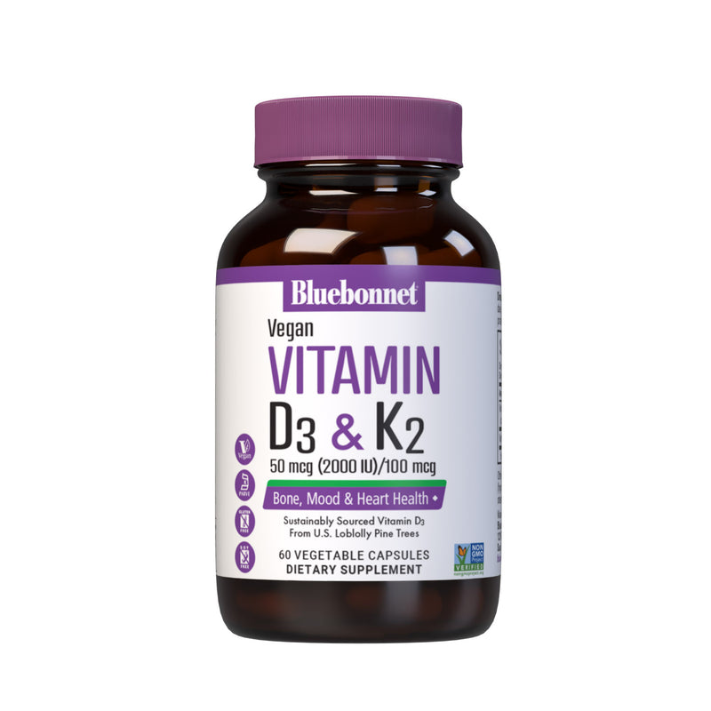 Vegan Vitamin D3 50 mcg & K2 100 mcg