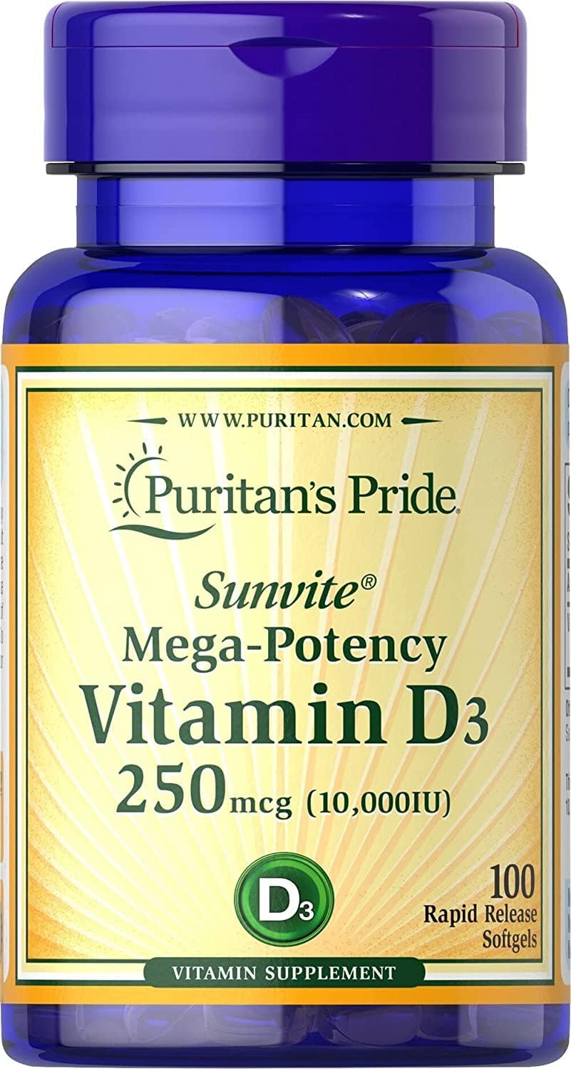 Mega-Potency Vitamin D3 250 mcg (10,000 IU)