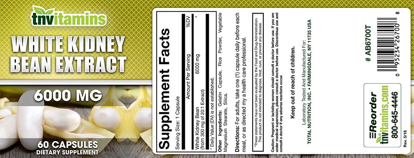 White Kidney Bean Extract 6000 mg