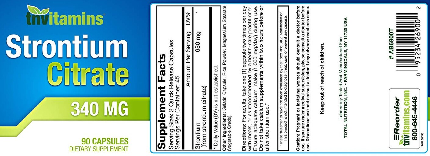 Strontium Citrate 340 mg