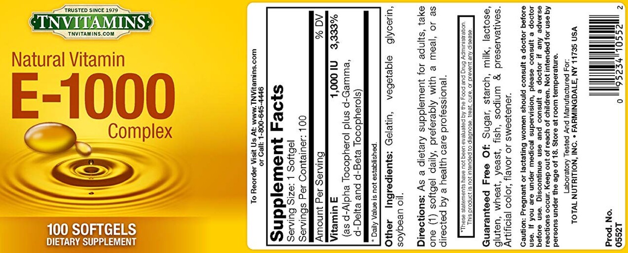 Natural Vitamin E-1000 Complex
