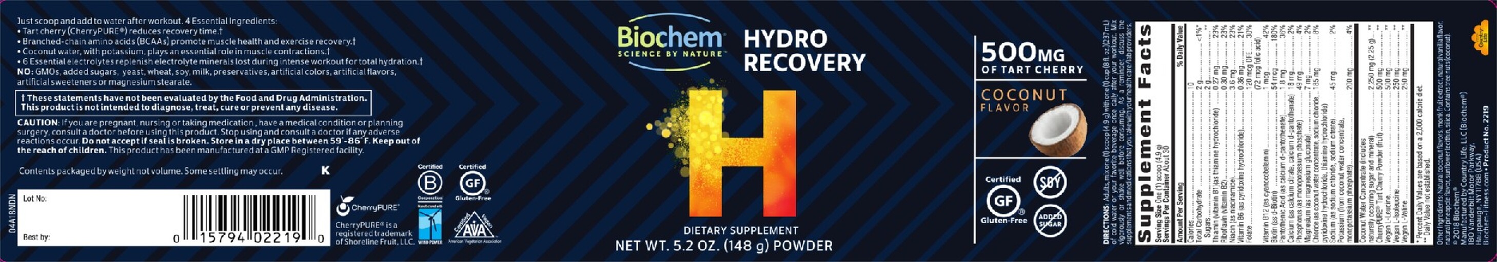 H Hydro Recovery Coconut Flavor