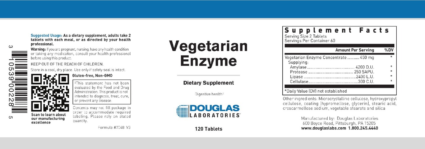 Douglas Laboratories Vegetarian Enzyme supplement bottle