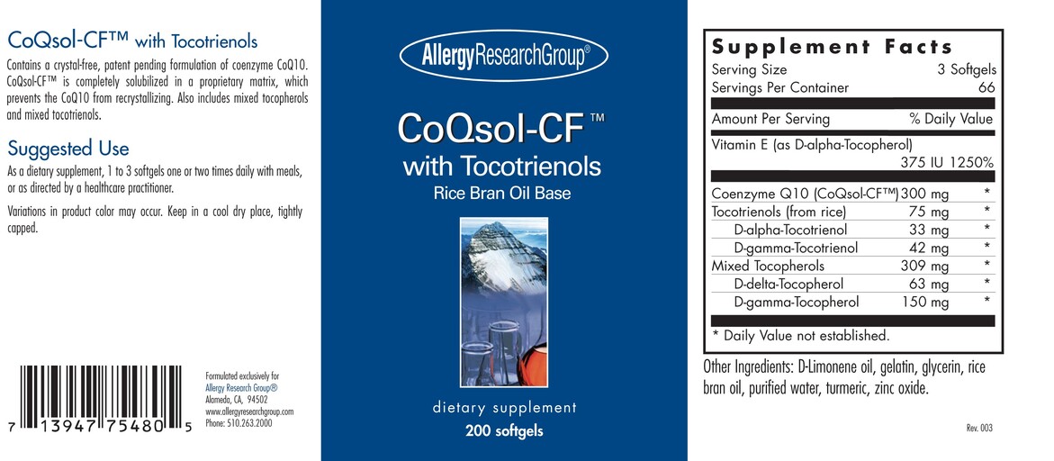 CoQsol-CF With Tocotrienols