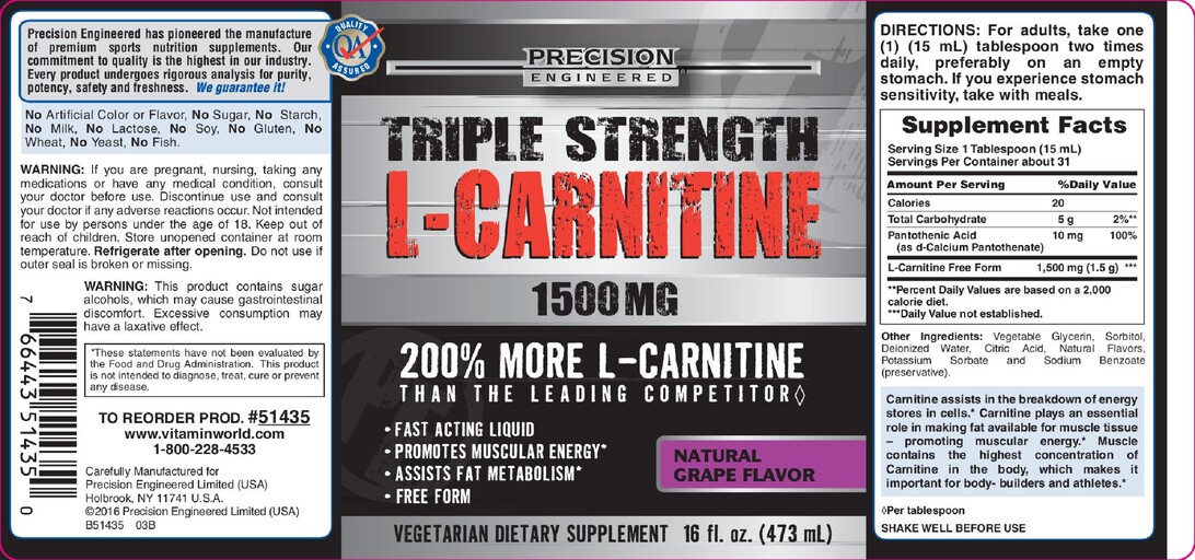 Triple Strength L-Carnitine 1500 mg Natural Grape Flavor