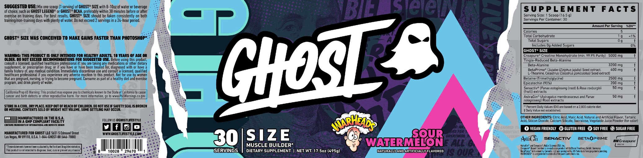 Size Muscle Builder Warheads Sour Watermelon