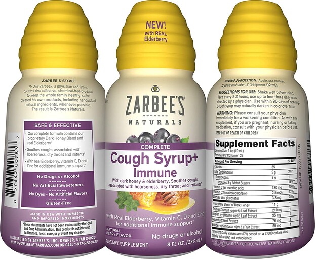 Complete Cough Syrup+ Immune Natural Berry Flavor